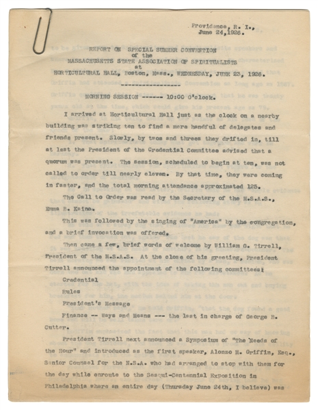  [HOUDINI] Report on Special Summer Convention of the Mass. ...