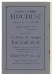  HOUDINI, Harry (Erik Weisz, 1874 – 1926). Chicago Mystery S...