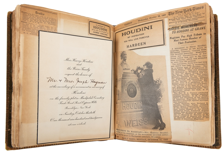  [HOUDINI] Scrapbook of Houdini Ephemera and News Clippings....
