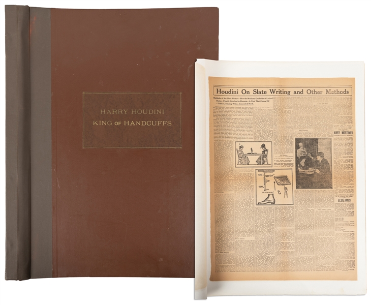  [HOUDINI] Oversize Scrapbook of Houdini Ephemera and Clippi...