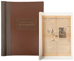  [HOUDINI] Oversize Scrapbook of Houdini Ephemera and Clippi...