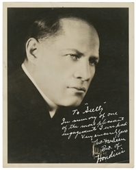  HARDEEN, Theo (1876–1945). Inscribed and Signed Portrait of...