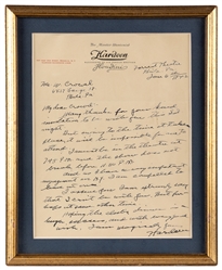  HARDEEN, Theo (1876–1945). ALS From Hardeen to the Houdini ...