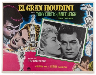  El Gran HOUDINI Lobby Cards. Paramount Studios, 1953. Compl...