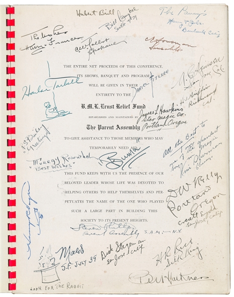  [AUTOGRAPHS - MAGICIANS] Autographed SAM 1939 National Conf...