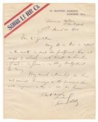  LEROY, Servais (1865 – 1953). ALS to Will Goldston. Dated M...