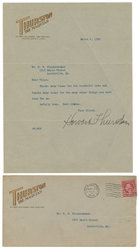  THURSTON, Howard (1869 – 1936). Typed Letter Signed by Thur...