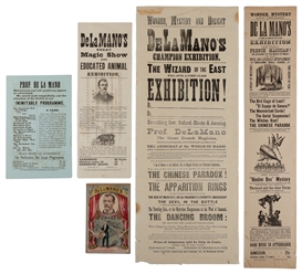  DE LA MANO. Conjuring Broadsides and Handbills and Pitch Bo...