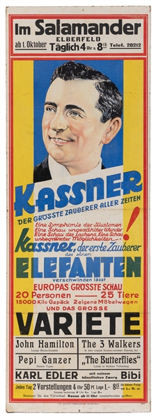  KASSNER, Alois (1887 – 1970). Kassner. Variete. Hamburg: Ad...