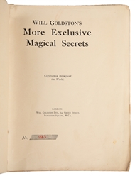  GOLDSTON, Will (1878 – 1948). More Exclusive Magical Secret...