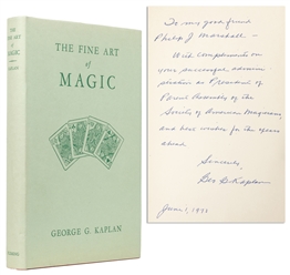  KAPLAN, George. The Fine Art of Magic. York: Fleming Book C...