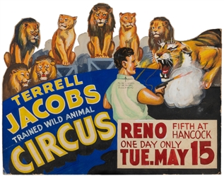  [POSTER MAQUETTE]. Terrell Jacobs Trained Wild Animal Circu...