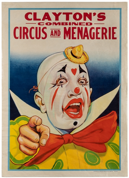  Claytons Combined Circus and Menagerie. Erie Litho, ca. 19...