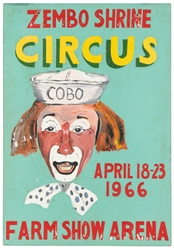  Zembo Shrine Circus. Two poster maquettes. 1966/69. Gouache...
