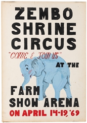  Zembo Shrine Circus. Two poster maquettes. 1966/69. Gouache...