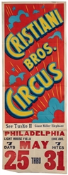  Pair of Cristiani Bros. Circus Posters, and a Cole Bros. Wi...