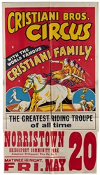  Pair of Cristiani Bros. Circus Posters, and a Cole Bros. Wi...