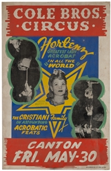  Pair of Cristiani Bros. Circus Posters, and a Cole Bros. Wi...