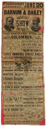  The Barnum & Bailey Greatest Show on Earth Broadside. Woons...