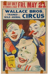  Three Circus Window Cards. 20th century. Color window cards...
