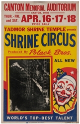 Group of Five Circus Window Cards. Color window cards. 22 x...