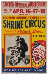  Group of Five Circus Window Cards. Color window cards. 22 x...