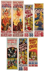  Group of 7 Circus Panel Posters, Plus 2 Heralds. [V.p., ca....