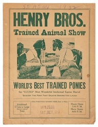 Henry Bros. Trained Animal Show / World's Best Trained Poni...