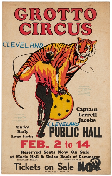  Pair of Grotto Circus Window Cards. [Cleveland: Jontzen, ca...