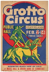  Pair of Grotto Circus Window Cards. [Cleveland: Jontzen, ca...
