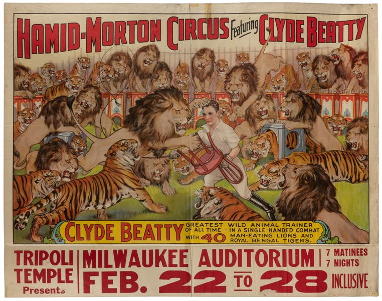  Hamid-Morton Circus / Clyde Beatty. Erie: Erie Litho Co., c...