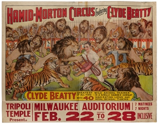  Hamid-Morton Circus / Clyde Beatty. Erie: Erie Litho Co., c...