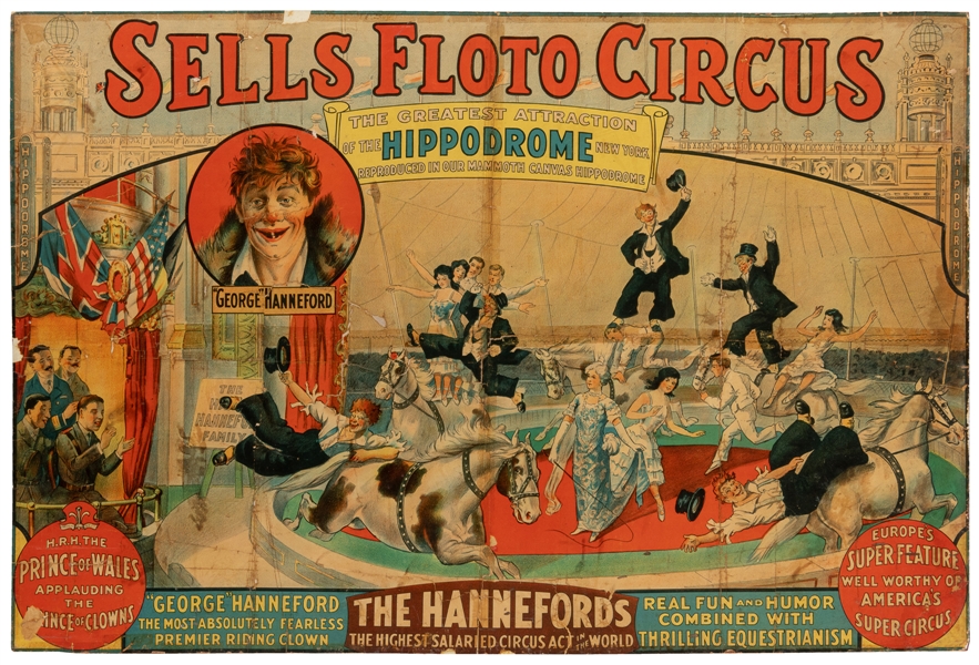  Sells-Floto Circus / The Hannefords. [Erie Litho], ca. 1920...