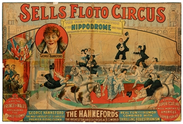  Sells-Floto Circus / The Hannefords. [Erie Litho], ca. 1920...