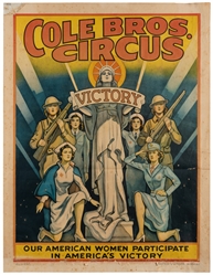  Cole Bros. Circus. / Victory. Circa 1945. Patriotic World W...