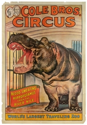  Cole Bros. Circus / Blood-Sweating Hippopotamus from the Ri...