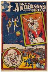  Bud E. Anderson's Circus. Two one-sheet posters. Circa 1930...