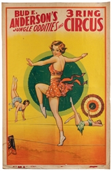  Bud E. Anderson's Circus. Two one-sheet posters. Circa 1930...