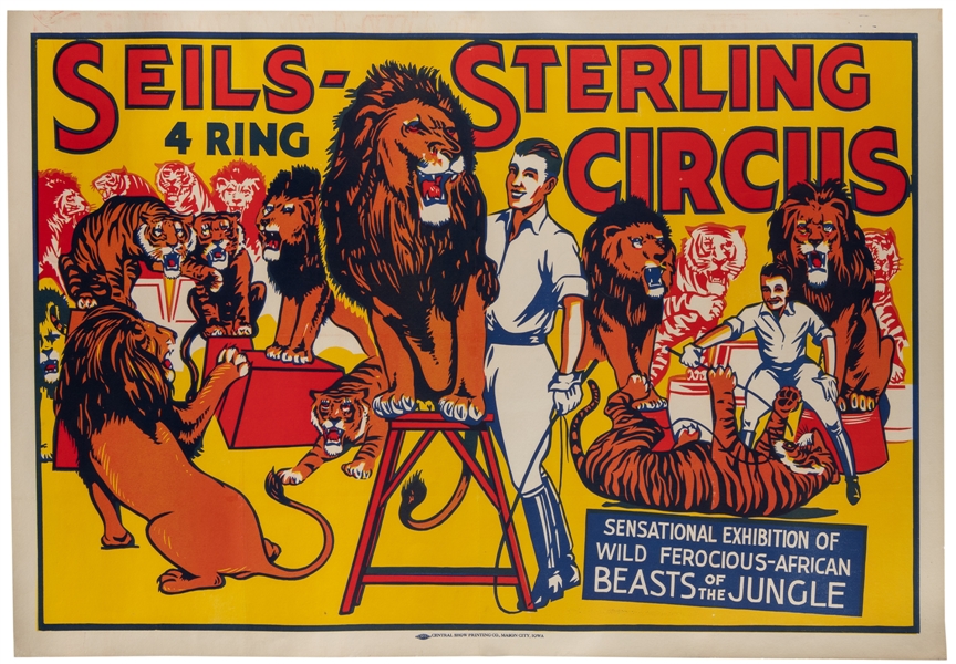  Seils-Sterling 4 Ring Circus. Circa 1940s. Color block-prin...