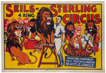  Seils-Sterling 4 Ring Circus. Circa 1940s. Color block-prin...
