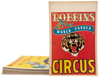  Over 50 Circus and Carnival Window Cards. American, mid- to...