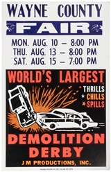  Seven Demolition Derby Window Cards. Circa late 20th centur...