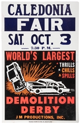 Seven Demolition Derby Window Cards. Circa late 20th centur...