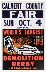  Seven Demolition Derby Window Cards. Circa late 20th centur...