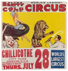 Clyde Beatty-Cole Bros. Circus. Group of 6 half-sheet poste...