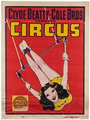  Clyde Beatty-Cole Bros. Circus. Group of 6 half-sheet poste...