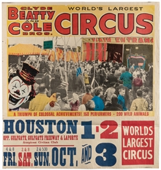  Clyde Beatty-Cole Bros. Circus. Group of 6 half-sheet poste...