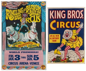  King Bros. Circus. Circa 1940s. Three-color poster showing ...