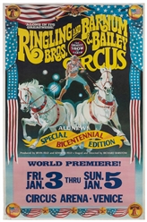  King Bros. Circus. Circa 1940s. Three-color poster showing ...