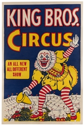  King Bros. Circus. Circa 1940s. Three-color poster showing ...